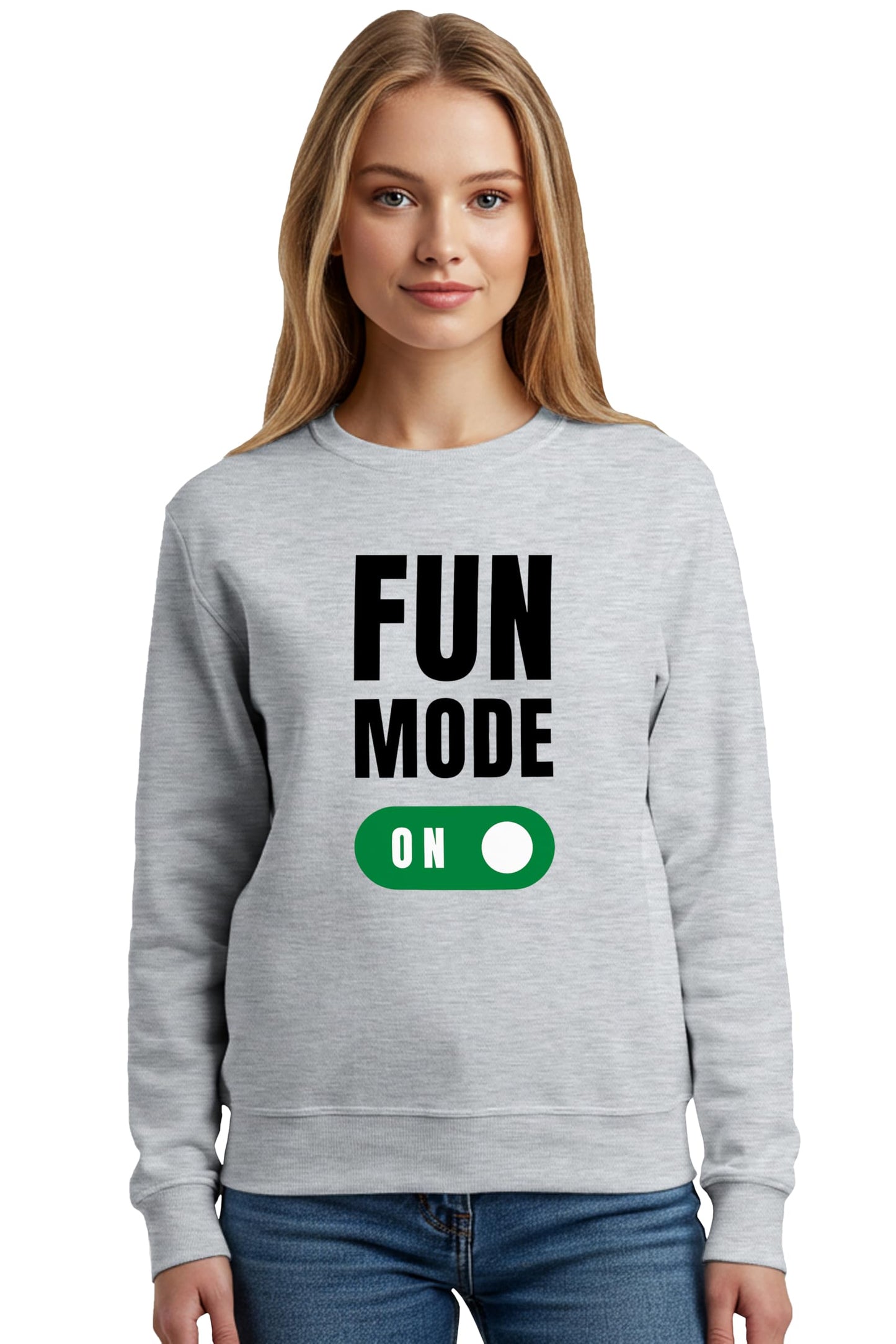 Buy That Trendz Sweatshirts for Women Fun Mode on Printed Cotton Blend Long Sleeve Round Neck Regular Fit Casual Gen Z Winter Sweatshirt - GenZlyf