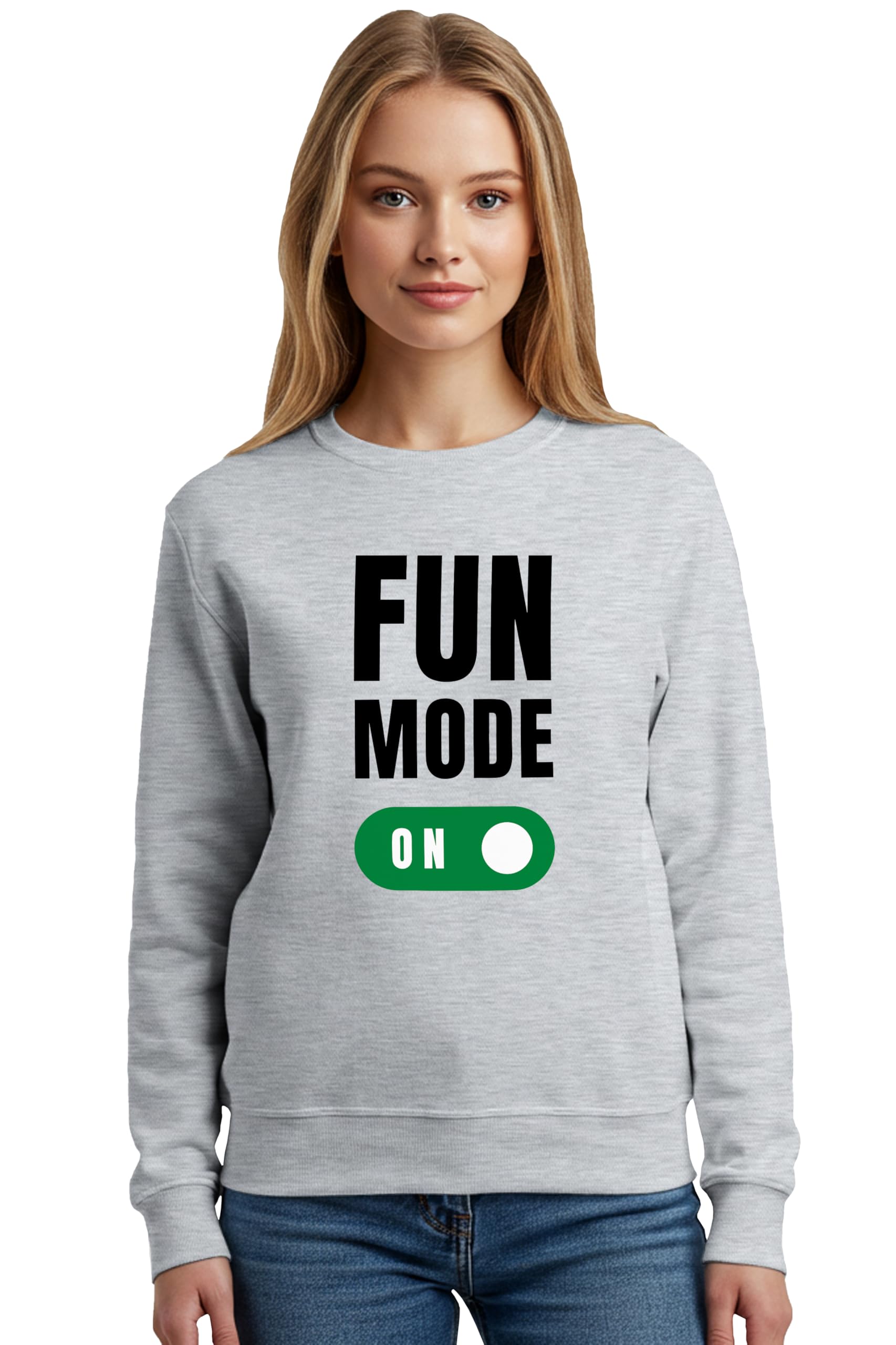 Buy That Trendz Sweatshirts for Women Fun Mode on Printed Cotton Blend Long Sleeve Round Neck Regular Fit Casual Gen Z Winter Sweatshirt - GenZlyf