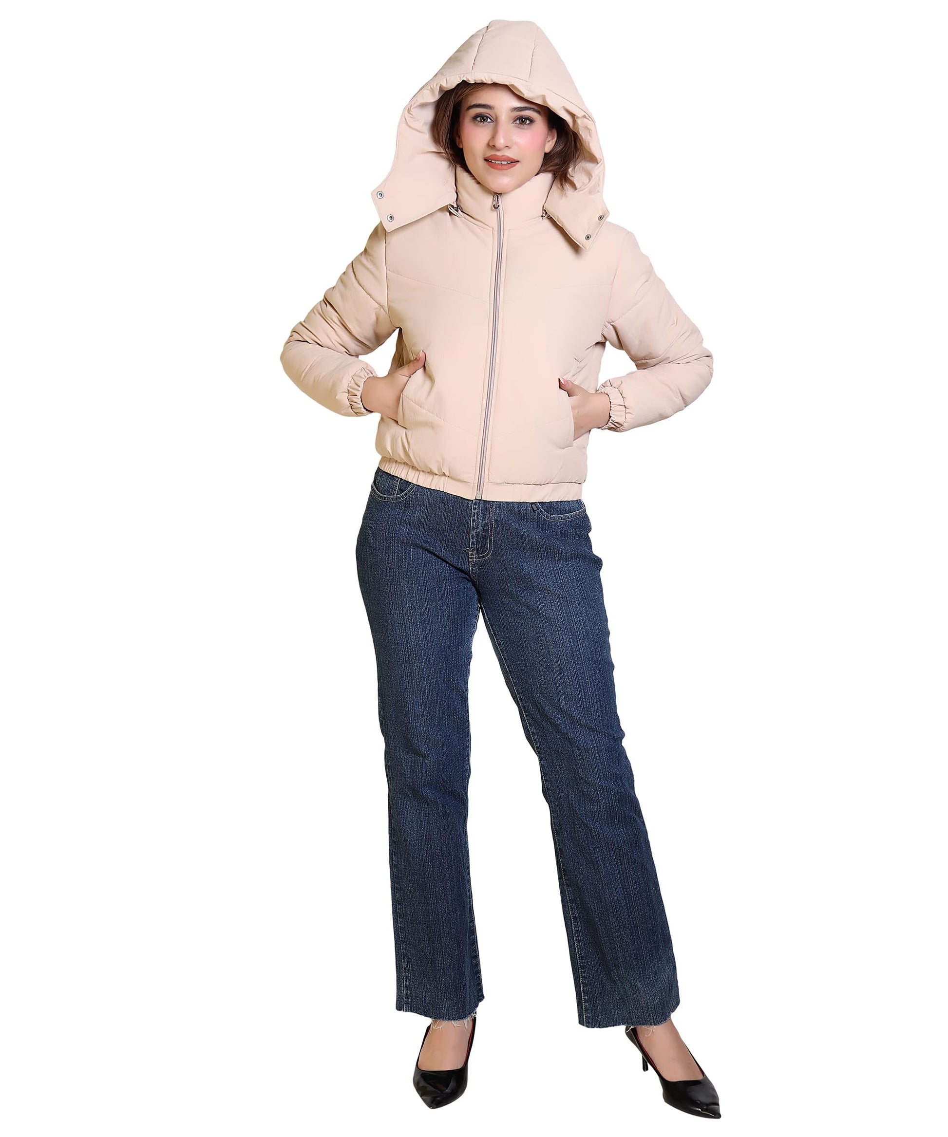 Brazo Short Regular Fit Puffer Jacket for Gen Z - Fashionable Hooded Design, Long Sleeves, Latest Trendy Look, Warm Winter Wear Western Stylish Jacket (IN, Alpha, XL, Regular, Cammel) - GenZlyf