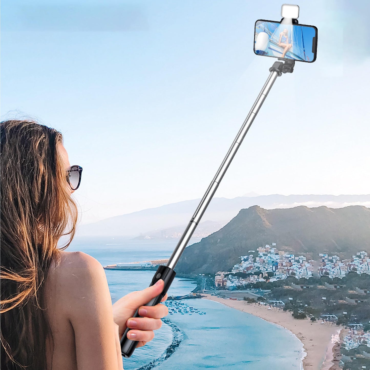 Kratos K9 Selfie Stick Tripod With Light, 67 inch /170CM Reinforced Tripod for Mobile Phone, Multi-Functional Bluetooth Long Selfie Stick for Travel,Vlogging,Compatible with iPhone and All Smartphones
