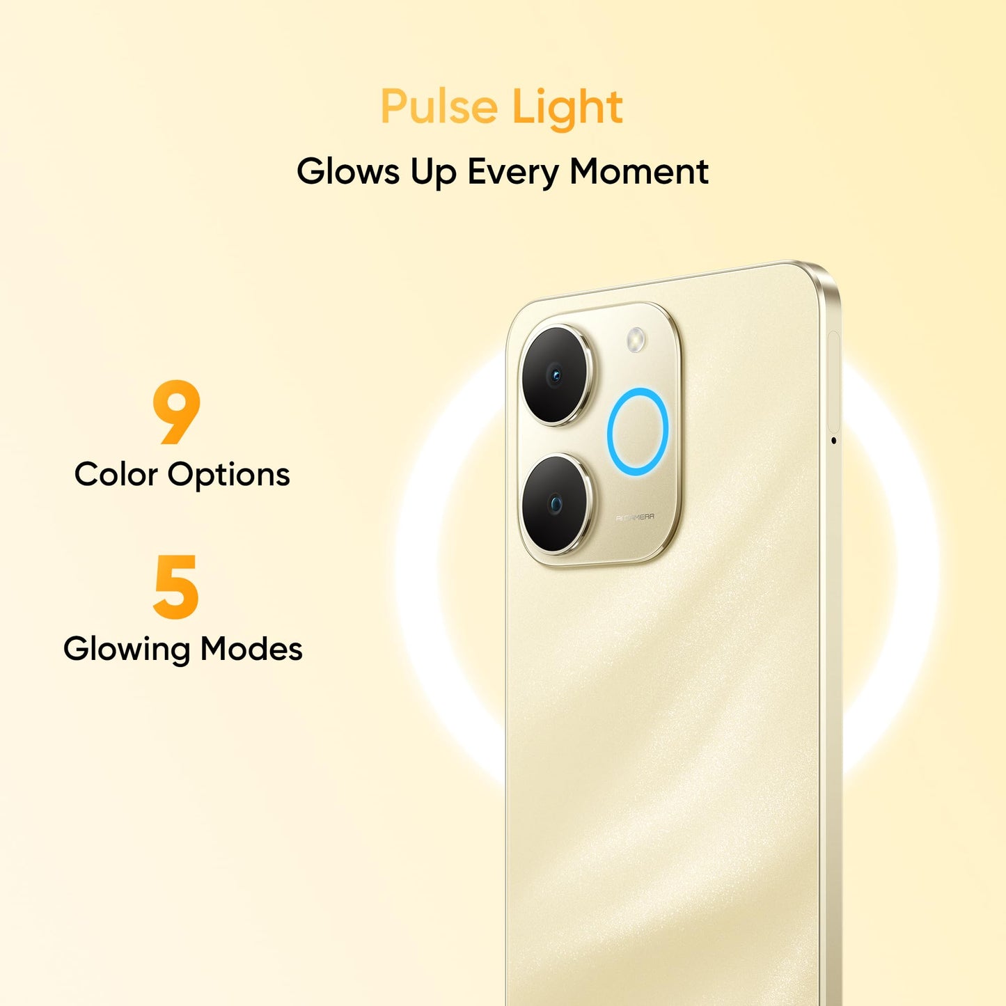 realme NARZO 80 Lite 4G (Beach Gold, 4GB+64GB) | 6300mAh Segment's Biggest Battery | 7.94mm Slim Design | 300% Ultra Volume | Pulse Light: 9 Colors, 5 Glow Modes | Ai Assist