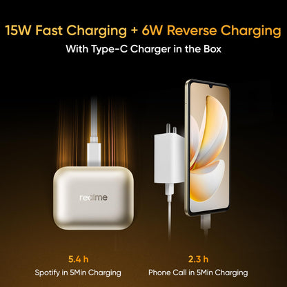 realme NARZO 80 Lite 4G (Beach Gold, 4GB+64GB) | 6300mAh Segment's Biggest Battery | 7.94mm Slim Design | 300% Ultra Volume | Pulse Light: 9 Colors, 5 Glow Modes | Ai Assist