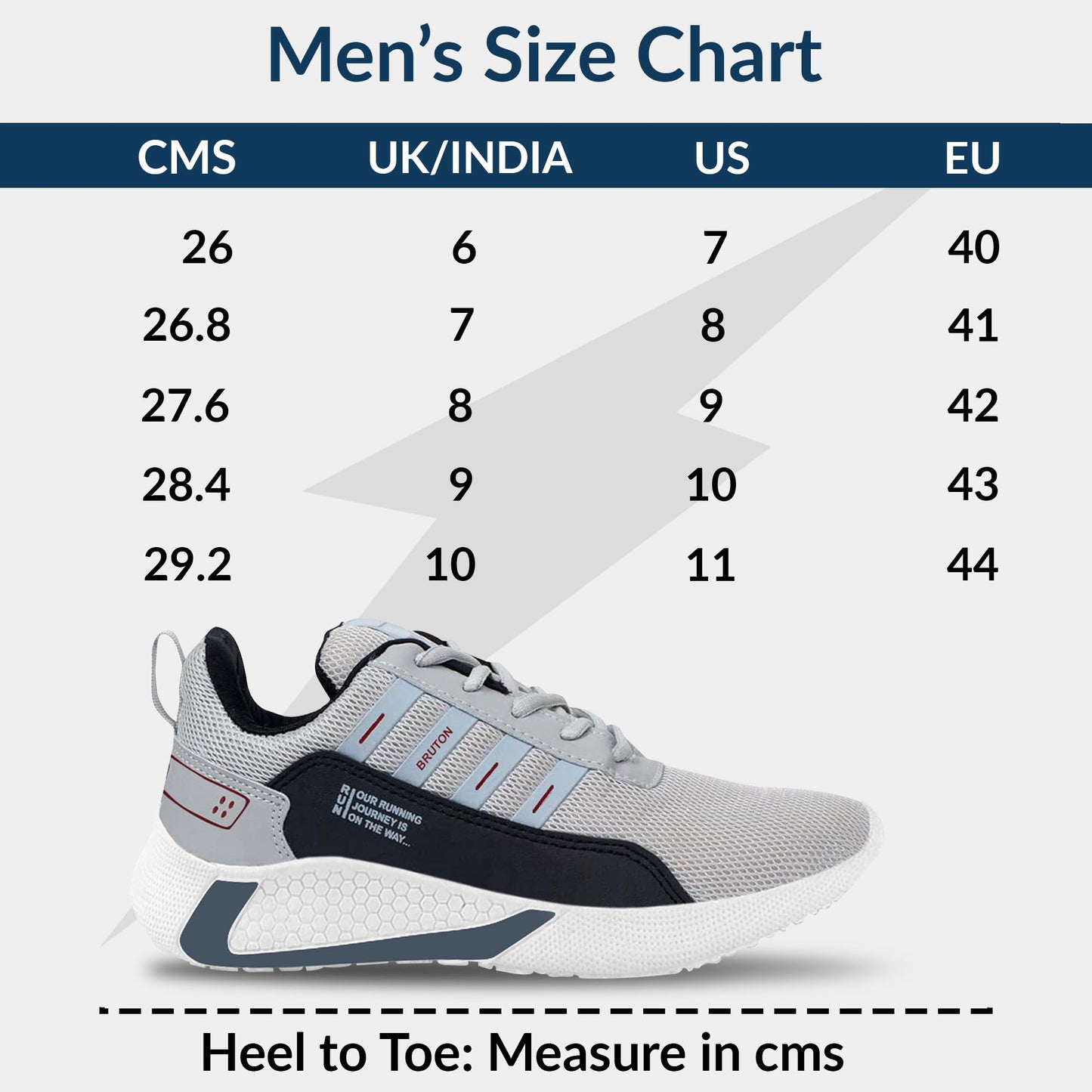 BRUTON Exclusive Trendy, Casual, Sports Shoes for Men, Running Shoes for Men (Black Grey, Size : 6)