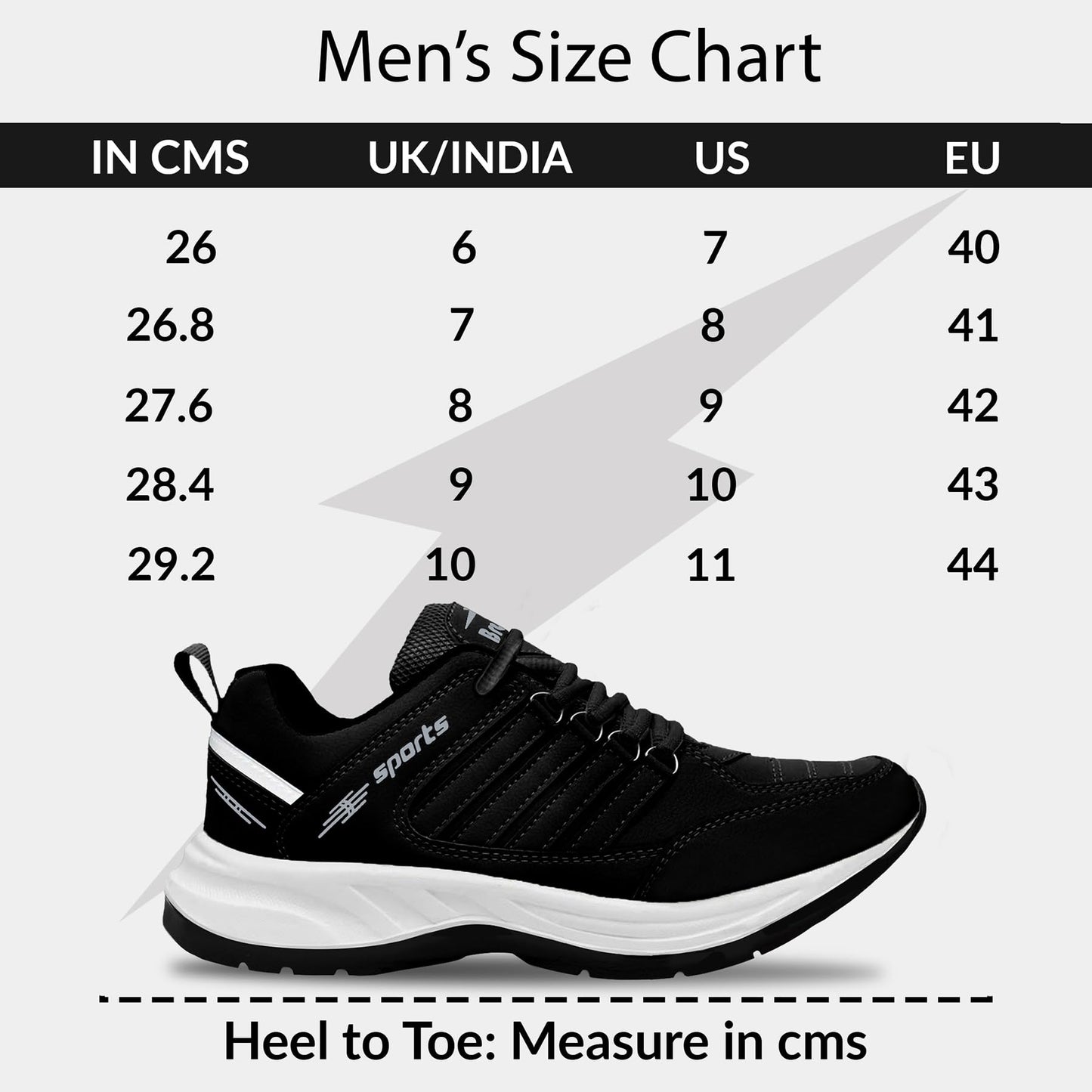 BRUTON 852 EVA Lite Sneakers Casual Shoes Walking Shoes for Men-Black, Size- 10