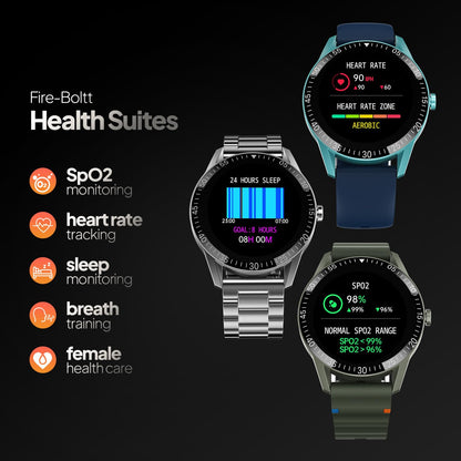 Fire-Boltt Talk Bluetooth Calling Smartwatch, 1.39" TFT Display with Dual Button, Hands On Voice Assistance, 120 Sports Modes, in Built Mic & Speaker (Talk, Silver Steel) - GenZlyf