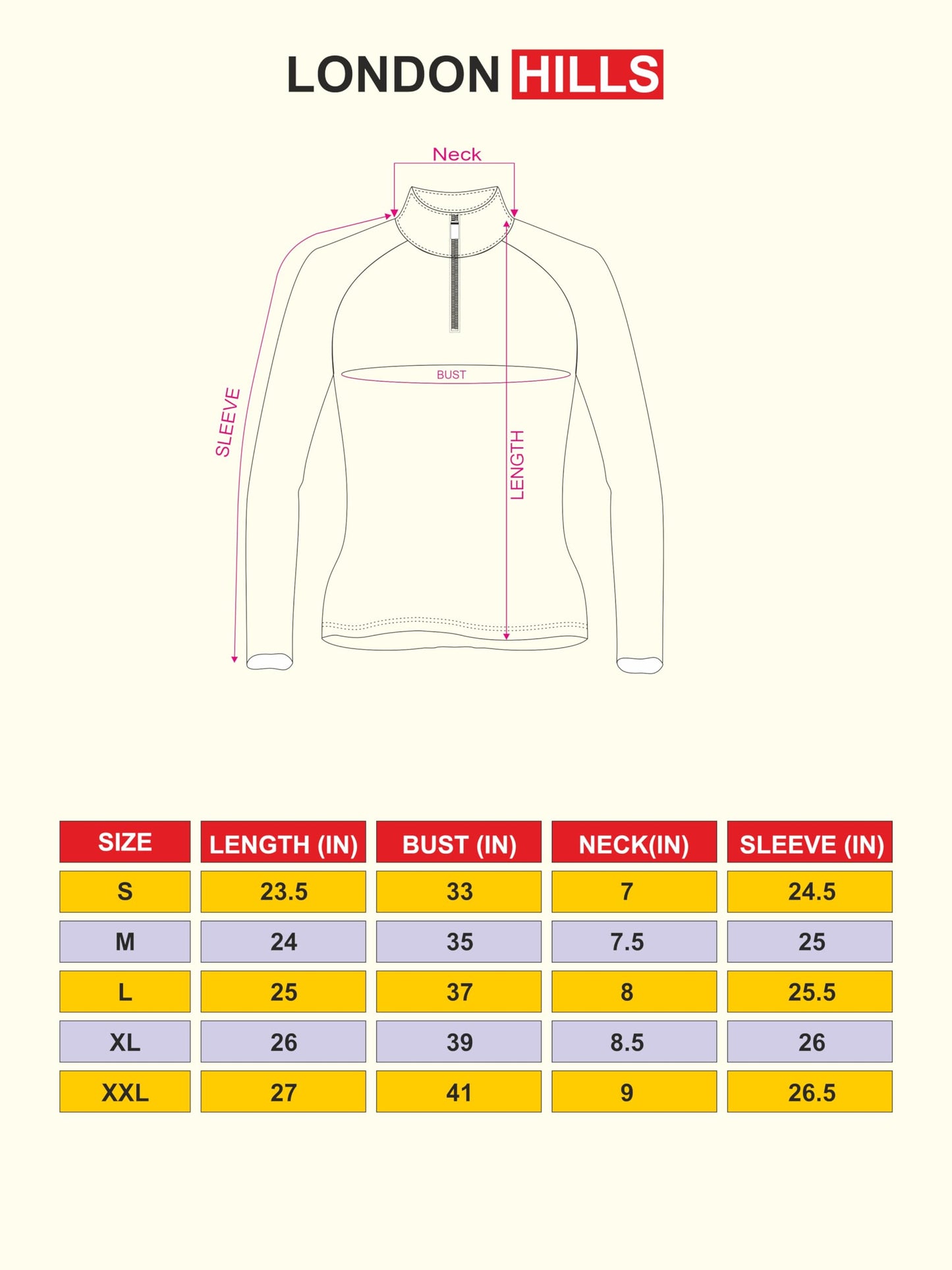 London Hills Cotton Blend Solid Women Regular Fit T-Shirt Full Sleeve Zipper Tshirt For Women (Magenta), Large