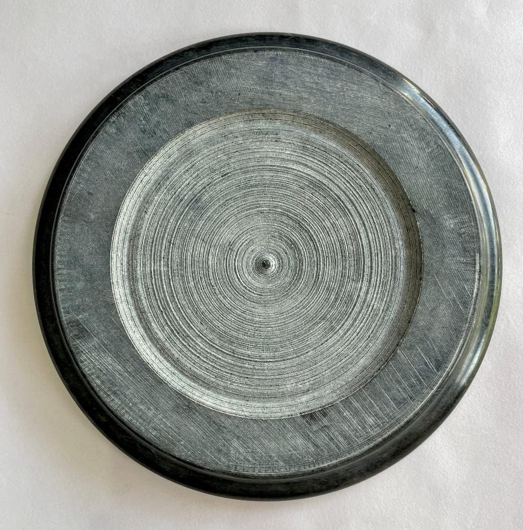 Luxe Craft 9 Inch Marble Chakla Green Stone | Handcrafted Roti Maker Board for Chapati, Puri, Dough Rolling | Heavy Weight Non-Slip Chakla for Indian Kitchen Cooking