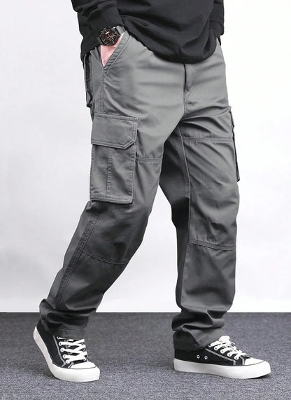 Lymio Men Cargo || Men Cargo Pants Cotton || Casual Cargos Pant (Cargo-46-Grey-M) - GenZlyf
