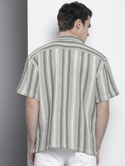 The Indian Garage Co Polyester Men's Relaxed Fit Shirt (0123-SHWFRS-03-01_Cream Medium) - GenZlyf