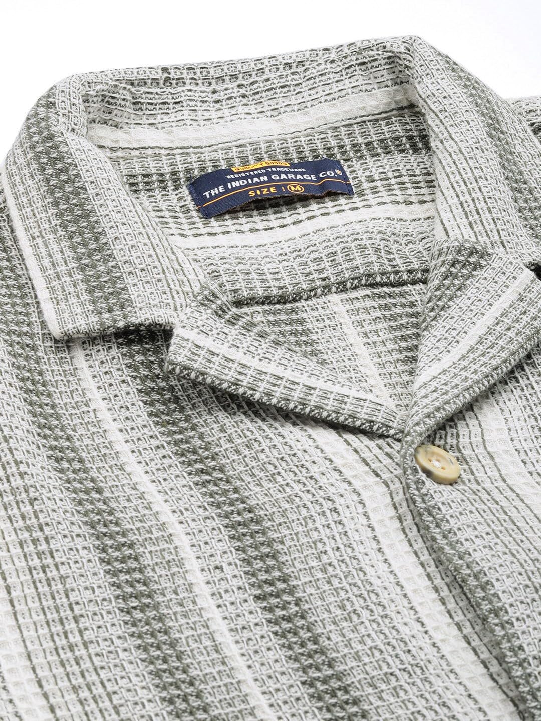 The Indian Garage Co Polyester Men's Relaxed Fit Shirt (0123-SHWFRS-03-01_Cream Medium) - GenZlyf