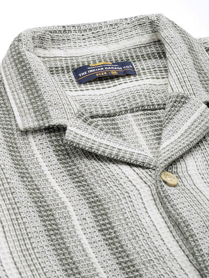 The Indian Garage Co Polyester Men's Relaxed Fit Shirt (0123-SHWFRS-03-01_Cream Medium) - GenZlyf