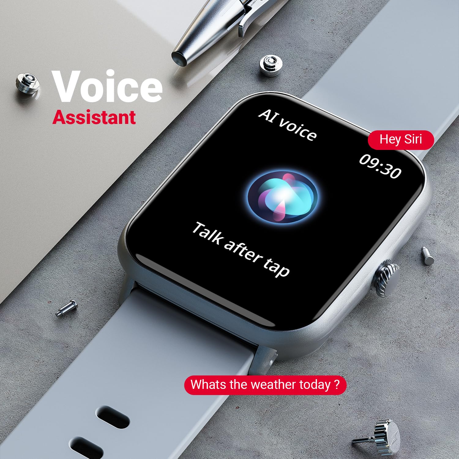 Fire-Boltt Ninja Call Pro Plus Smart Watch 1.83” HD Display, Bluetooth Calling, AI Voice Assistant, 100 Sports Modes, IP67 Waterproof, SpO2 Monitor, Smart Watch for Man & Woman- Grey - GenZlyf