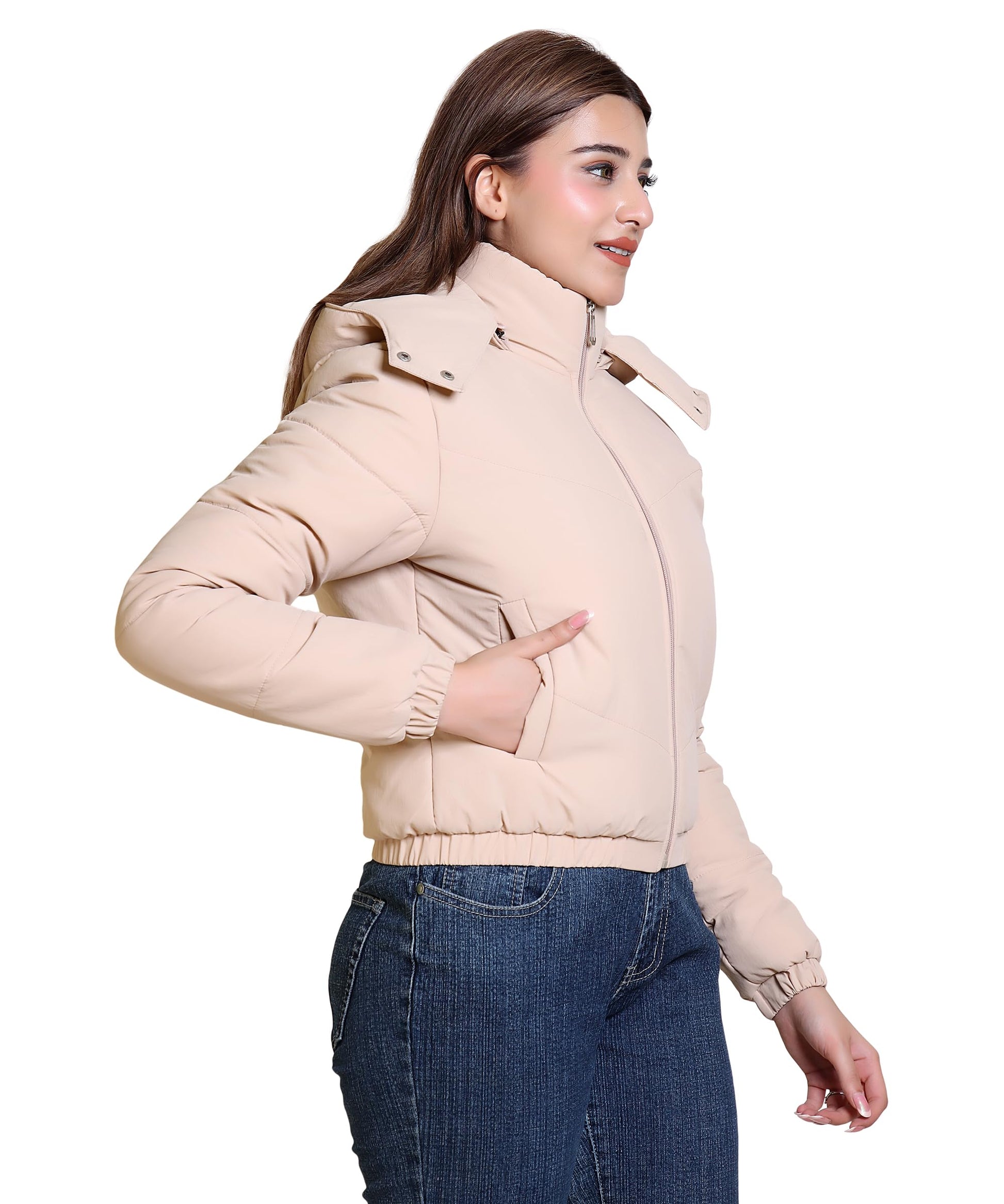 Brazo Short Regular Fit Puffer Jacket for Gen Z - Fashionable Hooded Design, Long Sleeves, Latest Trendy Look, Warm Winter Wear Western Stylish Jacket (IN, Alpha, XL, Regular, Cammel) - GenZlyf