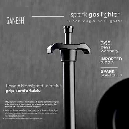 Ganesh Spark Gas Lighter for Kitchen Use Restaurants Metal Gas Stove Lighter Regular Size Easy Grip Long Lasting, Rust Proof