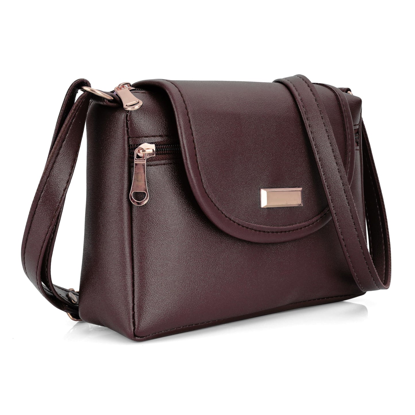 J I Women’s Stylish Crossbody Sling Bag – Elegant PU Leather Small Shoulder Purse with Adjustable Strap – Casual & Travel Handbag (BEIGN) - GenZlyf