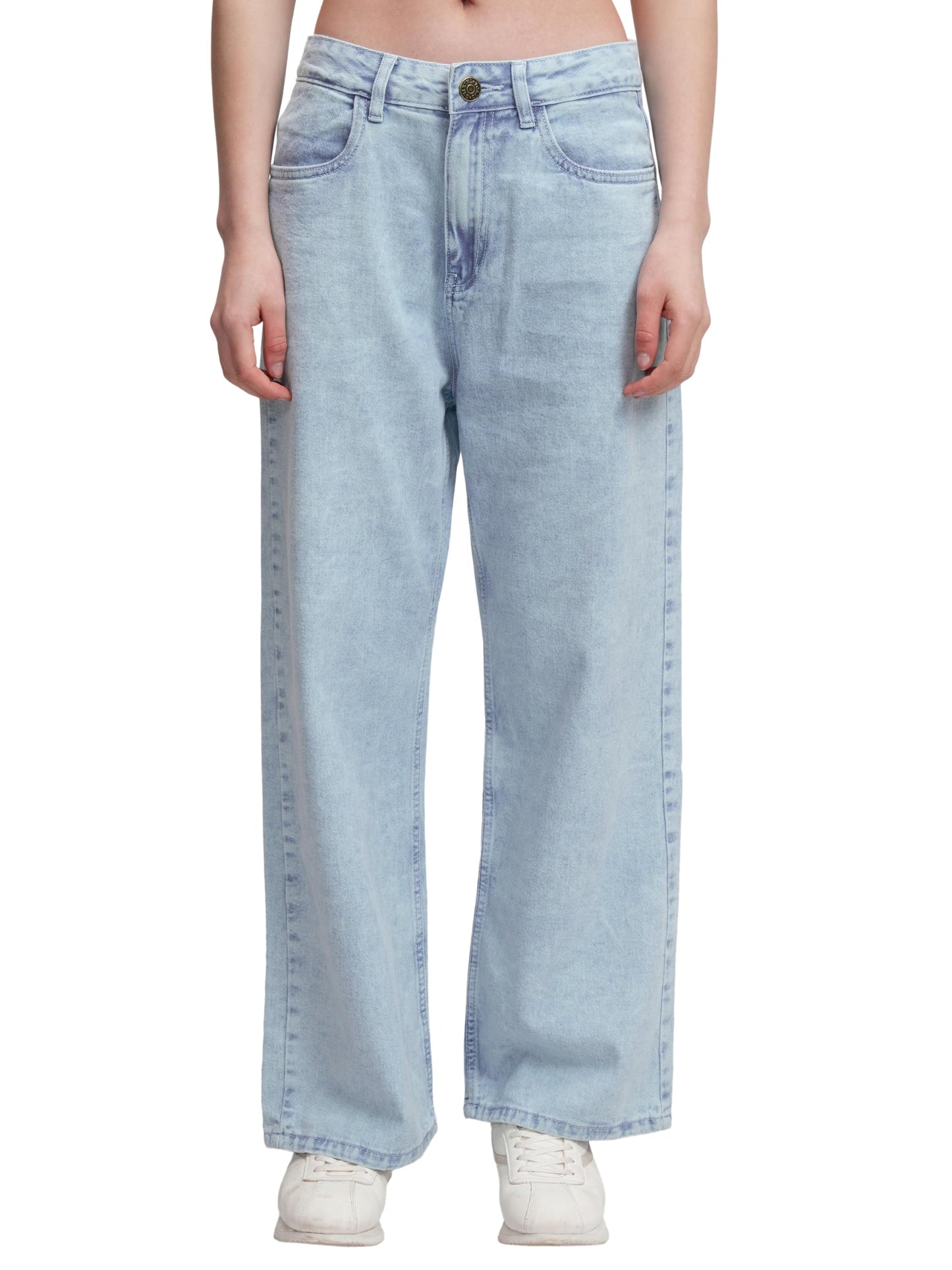 Tokyo Talkies Women High Rise Flared Jeans (TTJN002656_Light Blue, Medium - GenZlyf