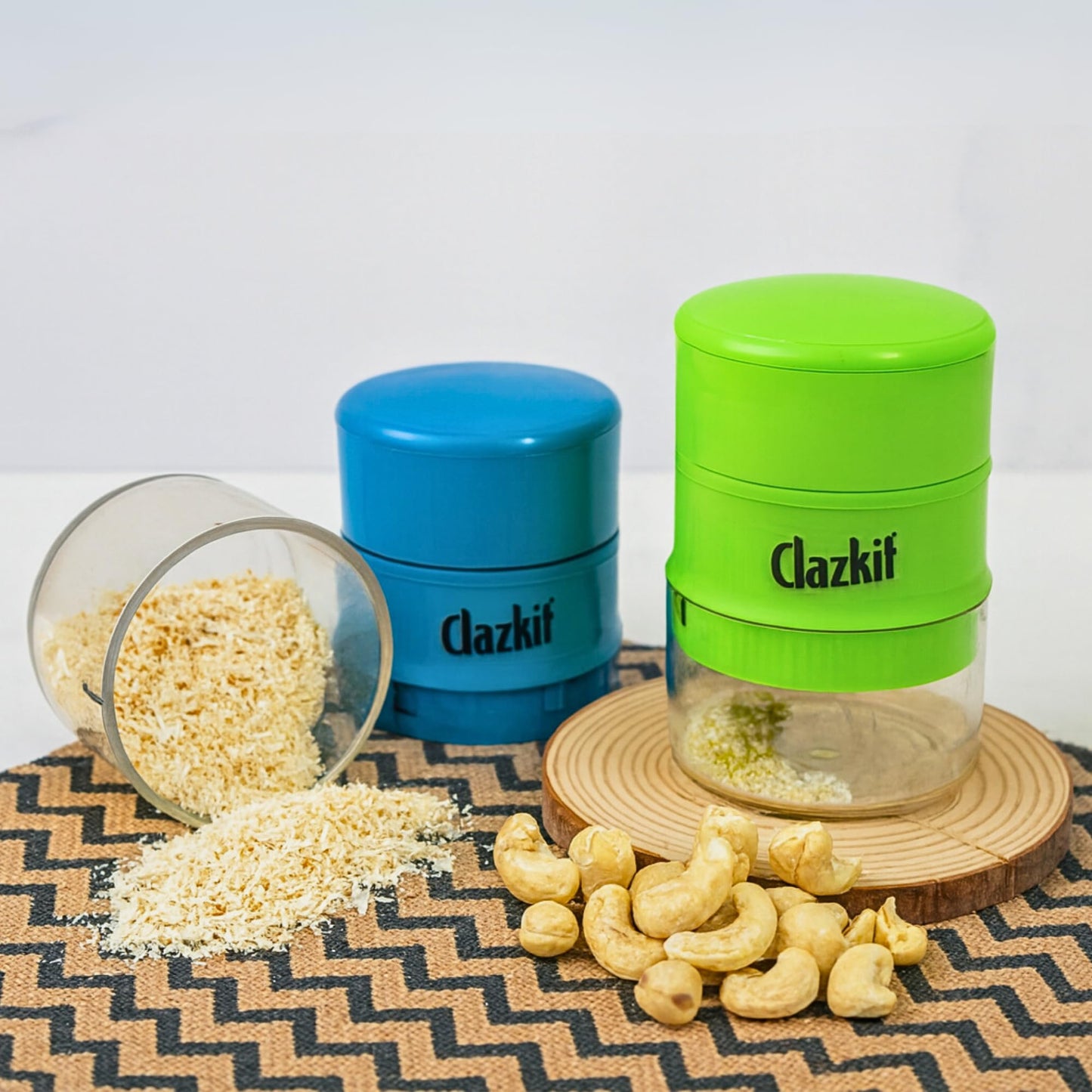 Clazkit Precision Cashews & Almond Cutter/Slicer : Effortless Slicing with Built-in Storage Convenience -Multicolor - GenZlyf