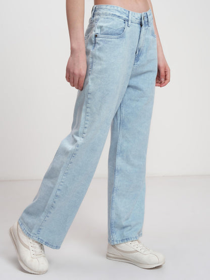 Tokyo Talkies Women High Rise Flared Jeans (TTJN002656_Light Blue, Medium - GenZlyf