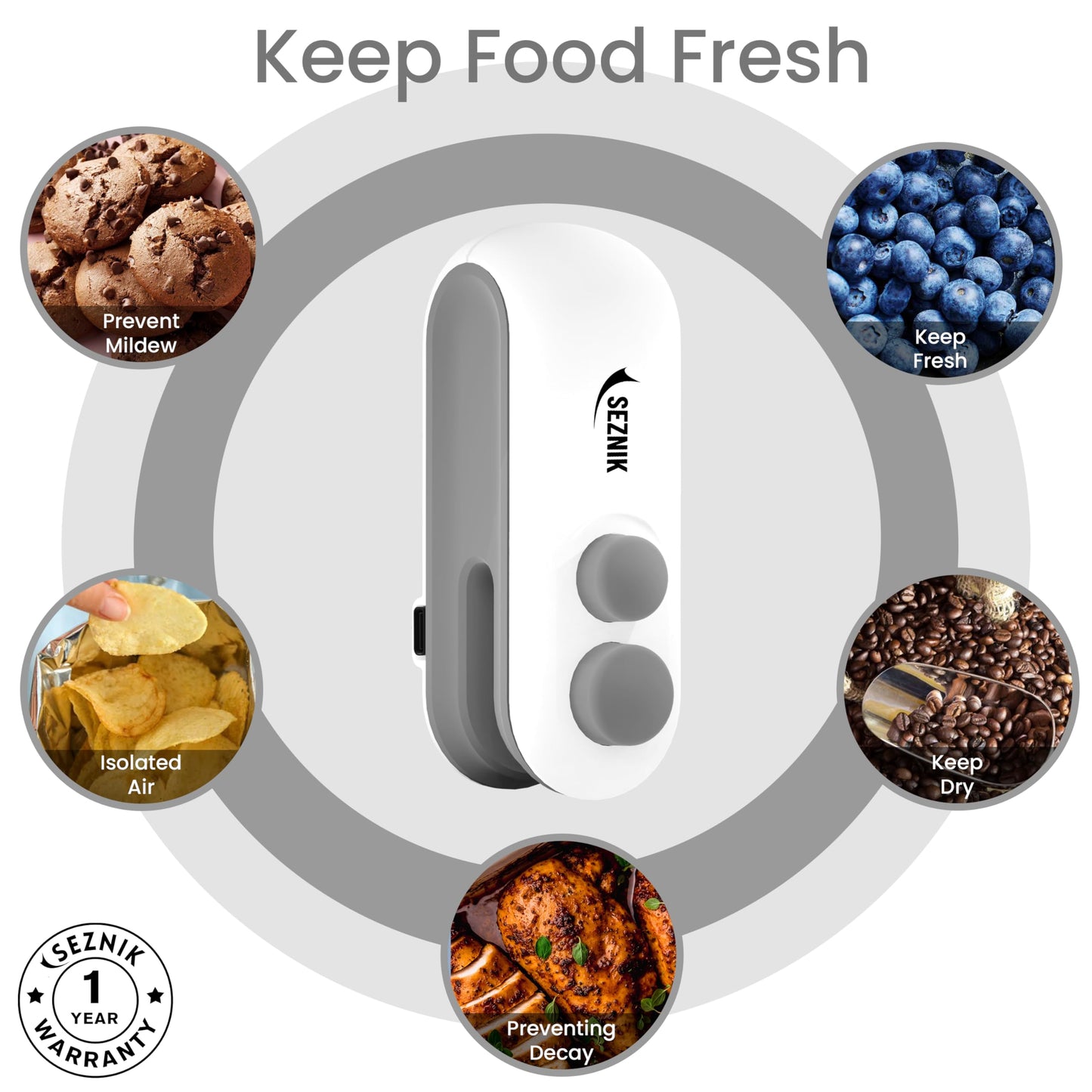 Seznik Sealing Machine for Food Packets - Portable Handheld Sealing for Food Packets - Genzlyf