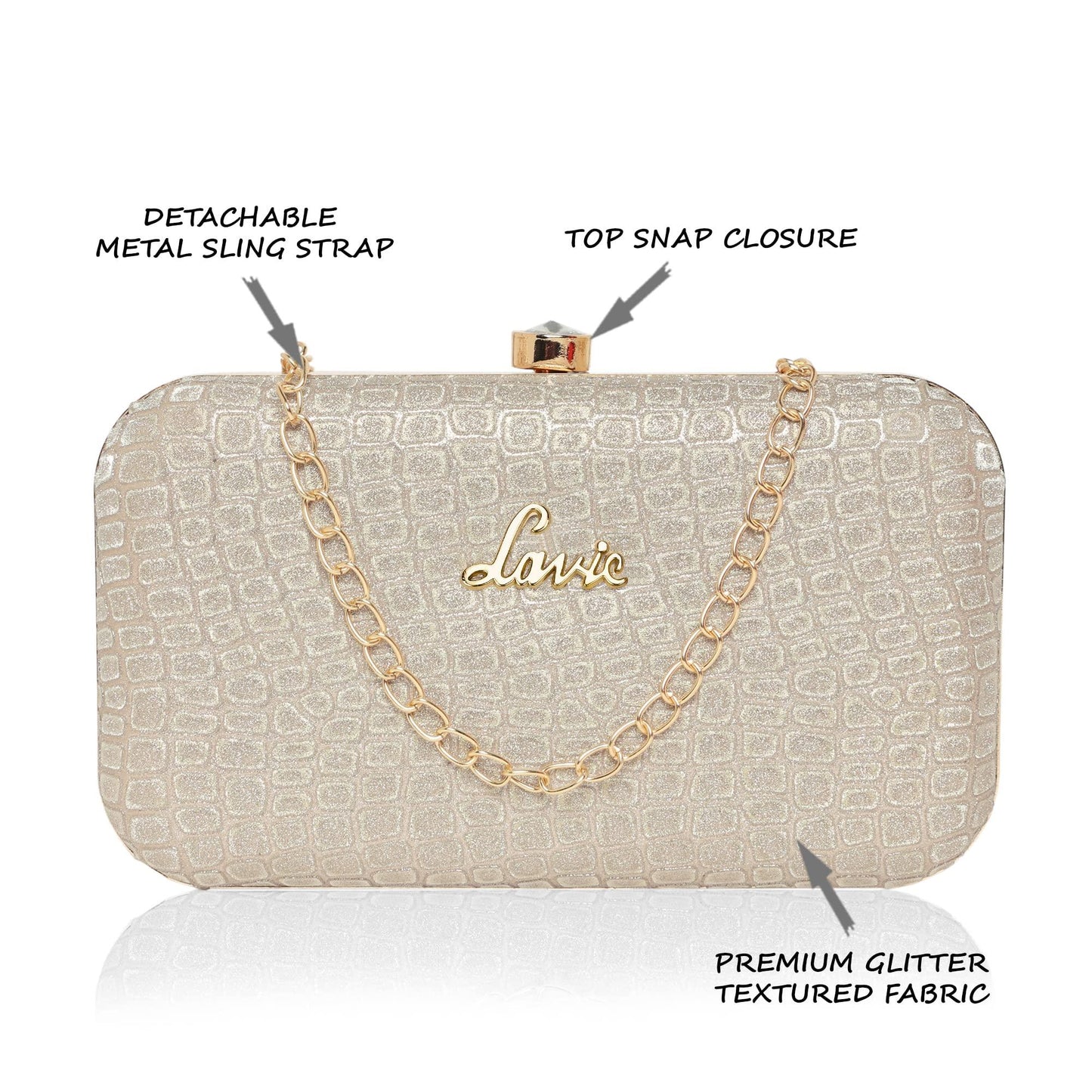 Lavie Women's Tinsel Frame Clutch | Ladies Purse Handbag - GenZlyf