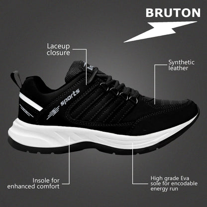 BRUTON 852 EVA Lite Sneakers Casual Shoes Walking Shoes for Men-Black, Size- 10
