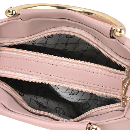 BAGMODE Women's Handbag | Medium Size | Crossbody Bag with Top Handle Strap | Stylish Ladies Shoulder Purse for Daily Use or Events (pink) - GenZlyf