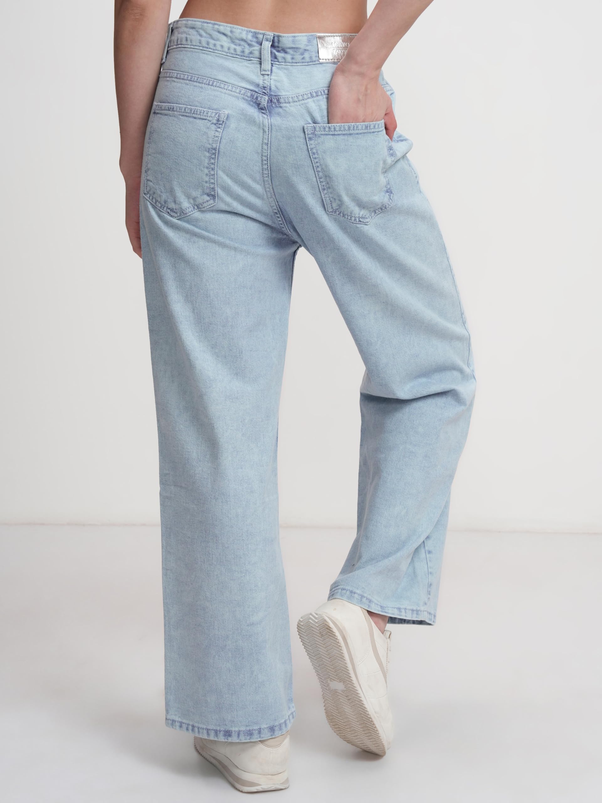 Tokyo Talkies Women High Rise Flared Jeans (TTJN002656_Light Blue, Medium - GenZlyf