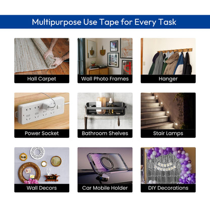 Zulaxy Double Sided Tape Heavy Duty for Wall, Strong Adhesive Transparent Nano Tape 3 Meter | Multipurpose Mounting Tape for Home, Office & Car Without Peeling Paint (Pack of 1)