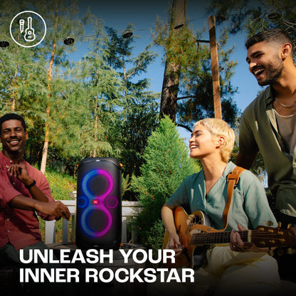 JBL Partybox 110, Wireless Bluetooth Party Speaker, 160W Monstrous Pro Sound, Dynamic Light Show, Upto 12Hrs Playtime, Built-in Powerbank, Guitar & Mic Input, PartyBox App, Splashproof (Black)