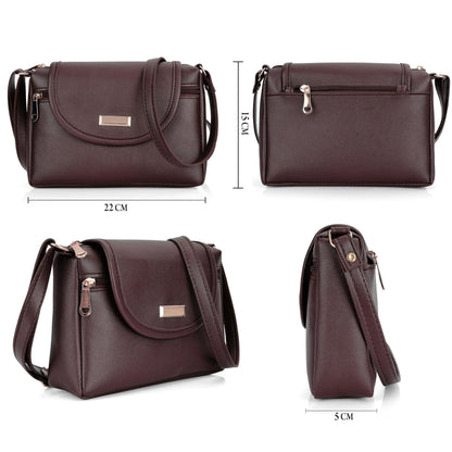 J I Women’s Stylish Crossbody Sling Bag – Elegant PU Leather Small Shoulder Purse with Adjustable Strap – Casual & Travel Handbag (BEIGN) - GenZlyf